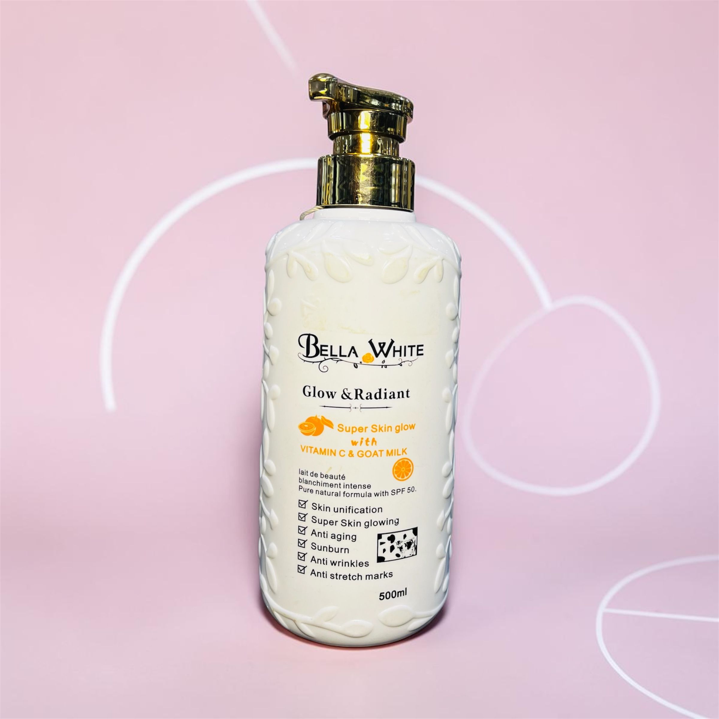 BELLE WHITE GLOW&AMP;RADIANT VITAMIN C &AMP; GOAT MILK 500ML